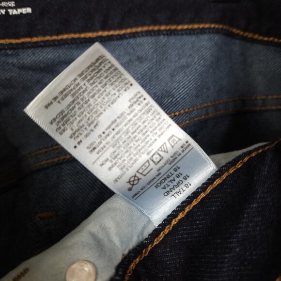 Old Navy Mid-Rise Button-Fly Slouchy Taper Black Cropped Jeans Size 18T - Picture 10 of 11